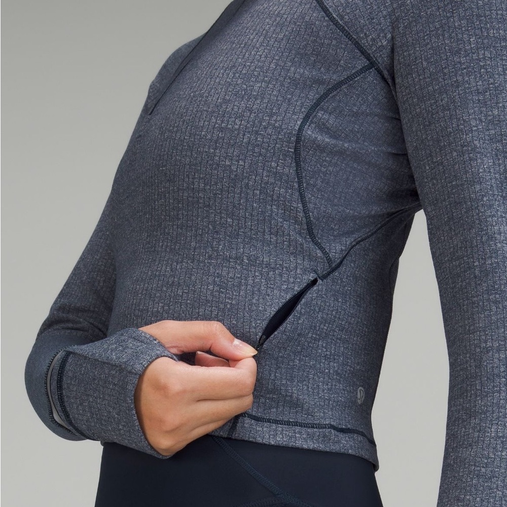 NWT It’s Rulu Run Cropped Half Zip *Ribbed - Picture 4 of 6